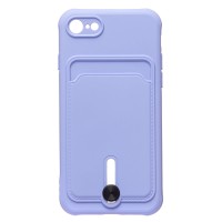 Чехол-накладка для Apple iPhone 7 (темно-фиолетовый) - SC304 с картхолдером