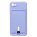 Чехол-накладка для Apple iPhone SE 2020 (темно-фиолетовый) - SC304 с картхолдером