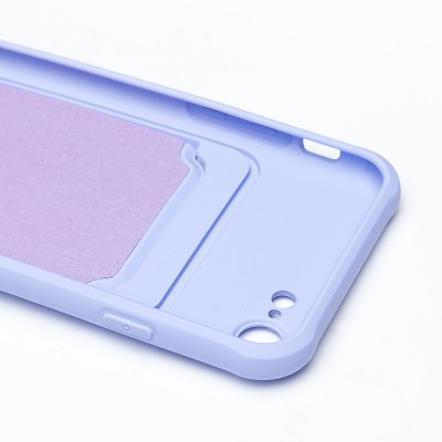 Чехол-накладка для Apple iPhone SE 2020 (темно-фиолетовый) - SC304 с картхолдером