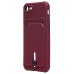 Чехол-накладка для Apple iPhone 8 (бордовый) - SC304 с картхолдером
