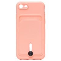 Чехол-накладка для Apple iPhone 8 (светло-розовый) - SC304 с картхолдером