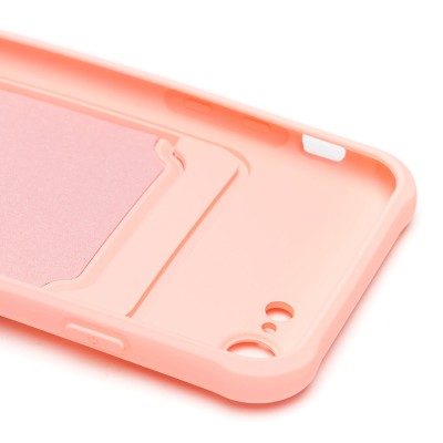 Чехол-накладка для Apple iPhone SE 2020 (светло-розовый) - SC304 с картхолдером Чехол-накладка для Apple iPhone SE 2020 (светло-розовый) - SC304 с картхолдером