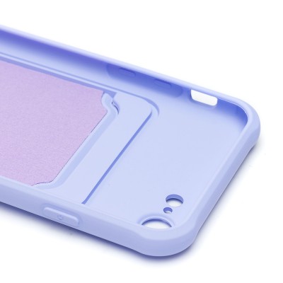 Чехол-накладка для Apple iPhone SE 2020 (светло-фиолетовый) - SC304 с картхолдером