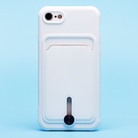 Чехол-накладка для Apple iPhone 7 (белый) - SC304 с картхолдером