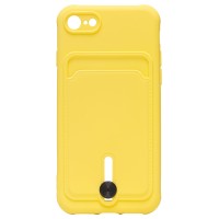 Чехол-накладка для Apple iPhone 7 (желтый) - SC304 с картхолдером