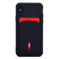 Чехол-накладка для Apple iPhone XS (черный) - SC304 с картхолдером Чехол-накладка для Apple iPhone XS (черный) - SC304 с картхолдером