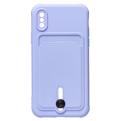 Чехол-накладка для Apple iPhone X (светло-фиолетовый) - SC304 с картхолдером