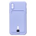 Чехол-накладка для Apple iPhone XS (светло-фиолетовый) - SC304 с картхолдером