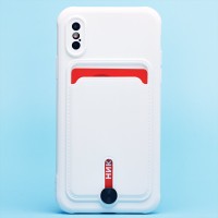 Чехол-накладка для Apple iPhone XS (белый) - SC304 с картхолдером