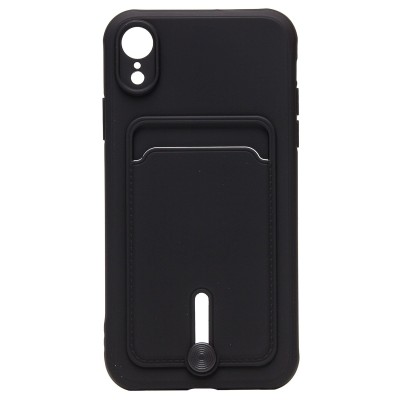Чехол-накладка для Apple iPhone XR (черный) - SC304 с картхолдером