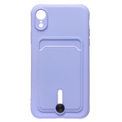 Чехол-накладка для Apple iPhone XR (темно-фиолетовый) - SC304 с картхолдером