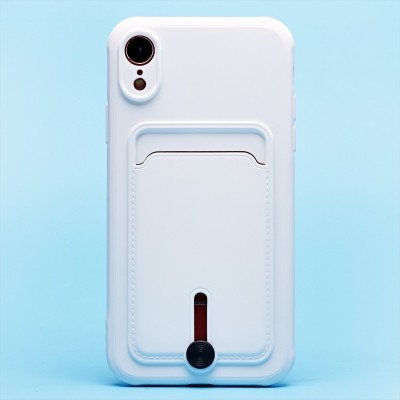 Чехол-накладка для Apple iPhone XR (белый) - SC304 с картхолдером