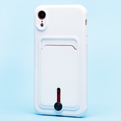 Чехол-накладка для Apple iPhone XR (белый) - SC304 с картхолдером