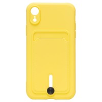 Чехол-накладка для Apple iPhone XR (желтый) - SC304 с картхолдером