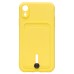 Чехол-накладка для Apple iPhone XR (желтый) - SC304 с картхолдером