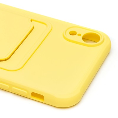Чехол-накладка для Apple iPhone XR (желтый) - SC304 с картхолдером