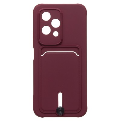 Чехол-накладка для Honor 200 lite (бордовый) - SC304 с картхолдером