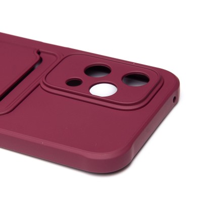 Чехол-накладка для Honor 200 lite (бордовый) - SC304 с картхолдером