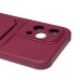 Чехол-накладка для Honor 200 lite (бордовый) - SC304 с картхолдером