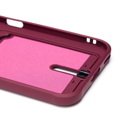 Чехол-накладка для Honor 200 lite (бордовый) - SC304 с картхолдером