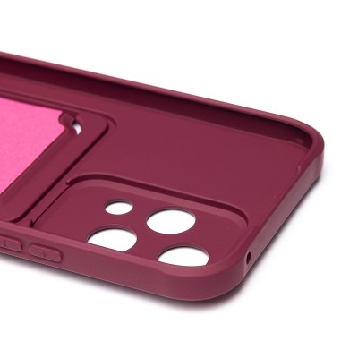 Чехол-накладка для Honor 200 lite (бордовый) - SC304 с картхолдером