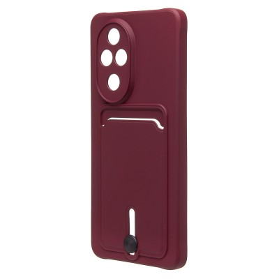 Чехол-накладка для Honor 200 Pro (бордовый) - SC304 с картхолдером
