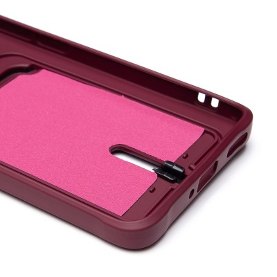 Чехол-накладка для Honor 200 Pro (бордовый) - SC304 с картхолдером