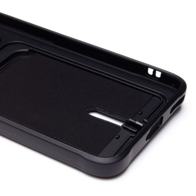 Чехол-накладка для Honor 200 (черный) - SC304 с картхолдером