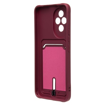Чехол-накладка для Honor 200 (бордовый) - SC304 с картхолдером