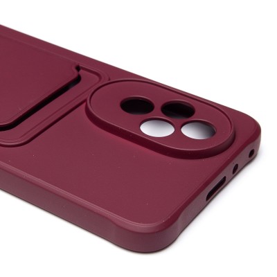 Чехол-накладка для Honor 200 (бордовый) - SC304 с картхолдером