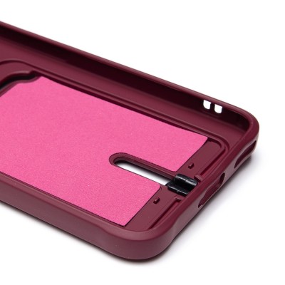 Чехол-накладка для Honor 200 (бордовый) - SC304 с картхолдером