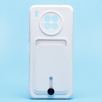 Чехол-накладка для Huawei Honor 50 Lite (белый) - SC304 с картхолдером