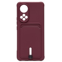 Чехол-накладка для Huawei Nova 9 (бордовый) - SC304 с картхолдером