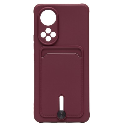 Чехол-накладка для Huawei Nova 9 (бордовый) - SC304 с картхолдером