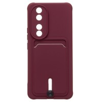 Чехол-накладка для Honor 90 (бордовый) - SC304 с картхолдером