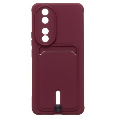 Чехол-накладка для Honor 90 (бордовый) - SC304 с картхолдером