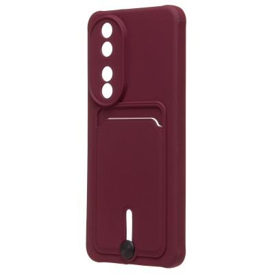Чехол-накладка для Honor 90 (бордовый) - SC304 с картхолдером