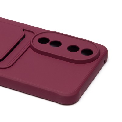 Чехол-накладка для Honor 90 (бордовый) - SC304 с картхолдером