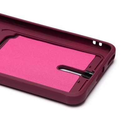 Чехол-накладка для Honor 90 (бордовый) - SC304 с картхолдером