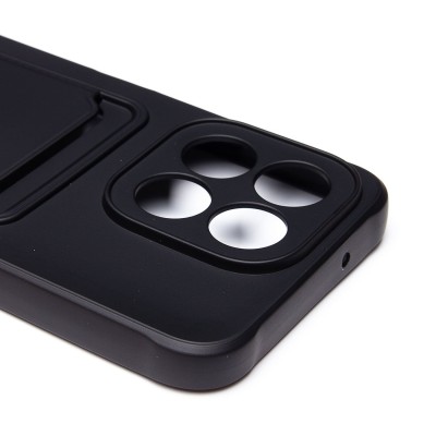 Чехол-накладка для Honor X6b (черный) - SC304 с картхолдером