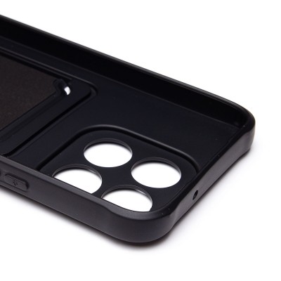 Чехол-накладка для Honor X6b (черный) - SC304 с картхолдером