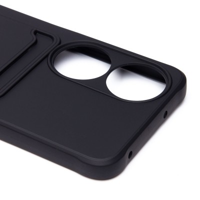 Чехол-накладка для Honor X7b 5G (черный) - SC304 с картхолдером