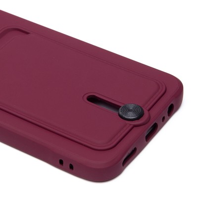 Чехол-накладка для Honor X7b 5G (бордовый) - SC304 с картхолдером