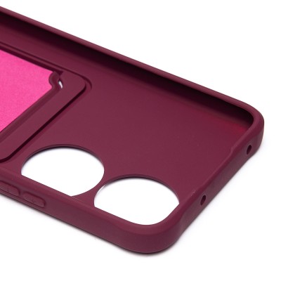 Чехол-накладка для Honor X7b 5G (бордовый) - SC304 с картхолдером