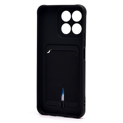 Чехол-накладка для Honor X7c (черный) - SC304 с картхолдером