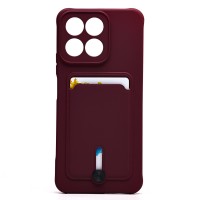 Чехол-накладка для Honor X7c (бордовый) - SC304 с картхолдером