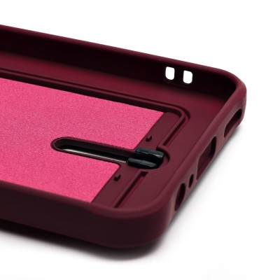 Чехол-накладка для Honor X7c (бордовый) - SC304 с картхолдером