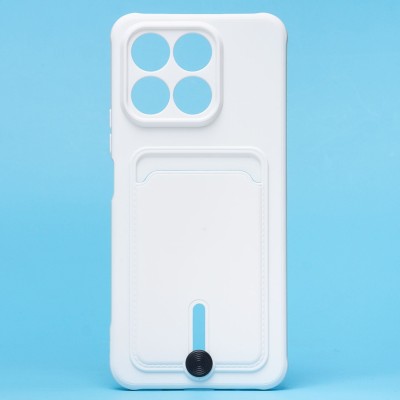 Чехол-накладка для Honor X8a (белый) - SC304 с картхолдером