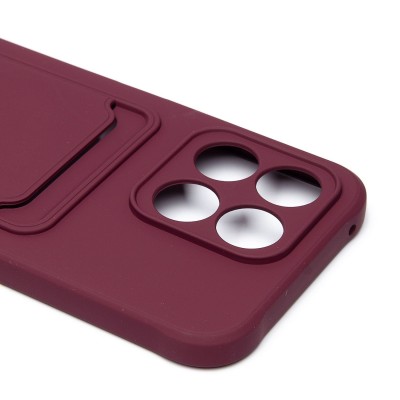 Чехол-накладка для Honor X8b (бордовый) - SC304 с картхолдером