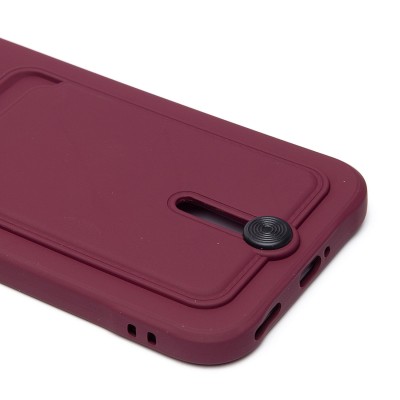 Чехол-накладка для Honor X8b (бордовый) - SC304 с картхолдером